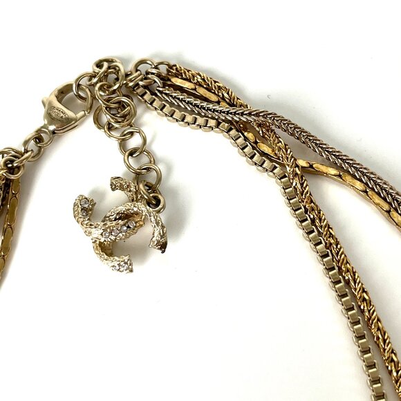 Authentic CHANEL Gold Multi Strand Strass 2017 Long Necklace - Picture 8 of 9